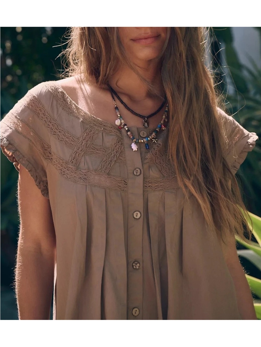 Free People Aster Midi Dress Womens Small Rose Excellent Boho Lace Free-Est - Picture 2 of 9